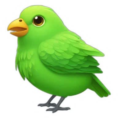 Green bird duolingo fat sticker