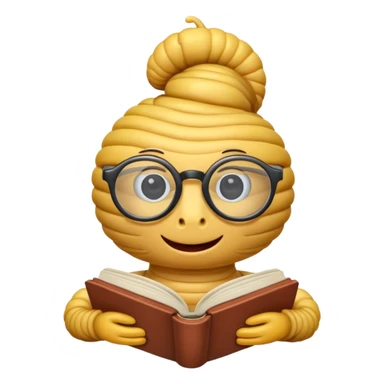 worm reading book sticker