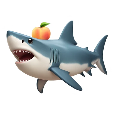 Shark with peach  sticker