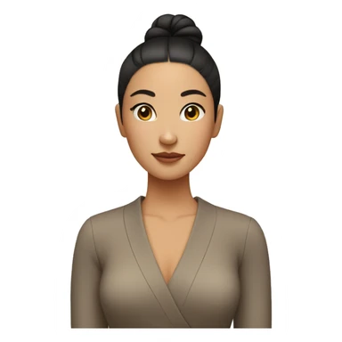  tan Asian girl with a middle part slick back bun  sticker