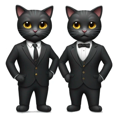 2 well dressed dark cats wearing heaphones and suits sticker