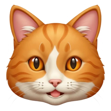 smiling cat face, simple and cute sticker