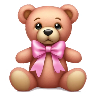 pink teddy bear with bow  sticker