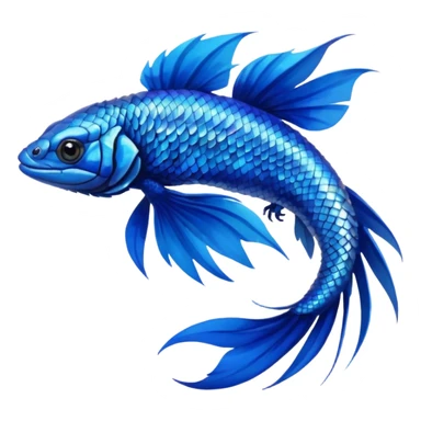 Blue-Betta-Fish-Mountain-Blue-Bird-Blue-Iguana-fusion-animal-hybrid-creature sticker