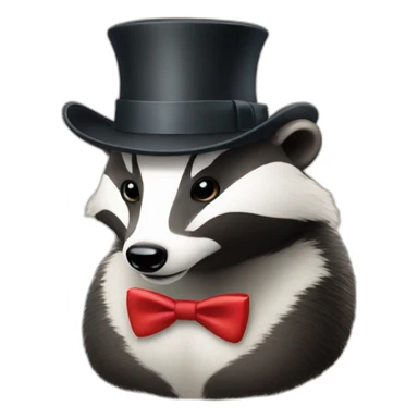 A badger with an elegant hat using a calculator  sticker