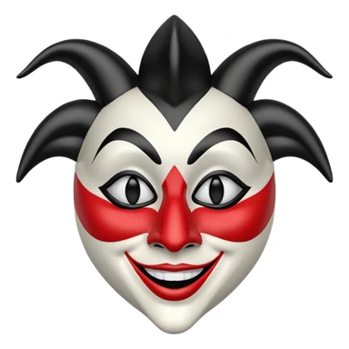 Jester mask black and white sticker