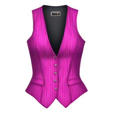 Realistic isolated hot pink and magenta pinstriped feminine fashion hater top vest. sticker