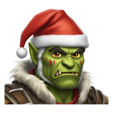 Fierce Orc ranger wearing santa hat sticker