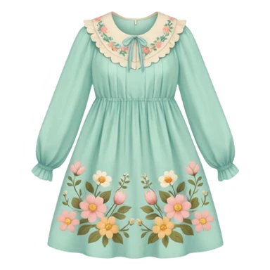 Cottagecore style ultra cute vintage material dress sticker