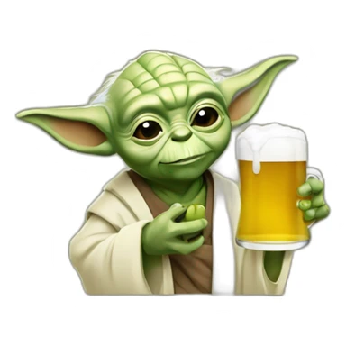 Yoda qui boie une bière sticker
