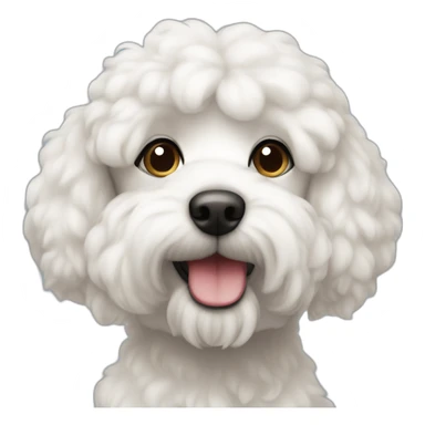CANICHE WHITE cute face sticker