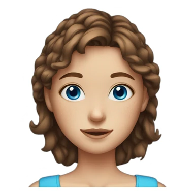 girl with blue eyes with brown hair and with freckles sticker
