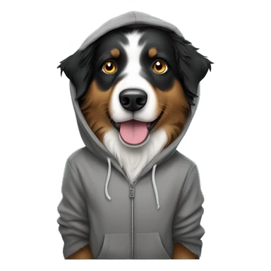 Black face Australian shepherd in a hoodie sticker