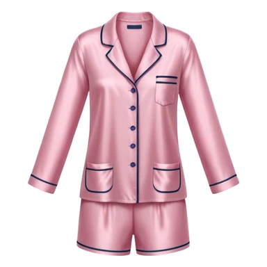 Soft pink silk pajamas folded neatly, minimal and elegant sticker