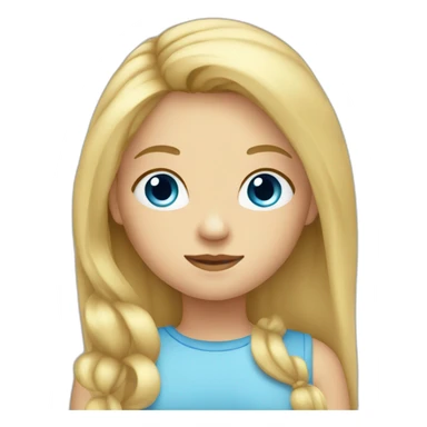 Girl-with-half-long-blond-hair-with-blue-eyes sticker