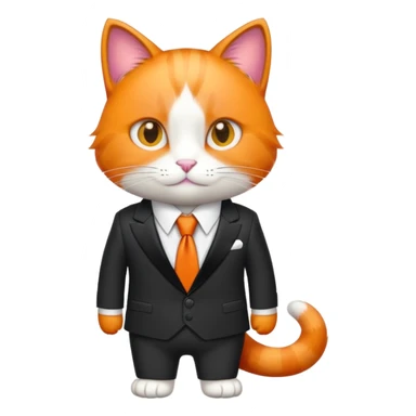 Orange cat wearing a suit and tie sticker