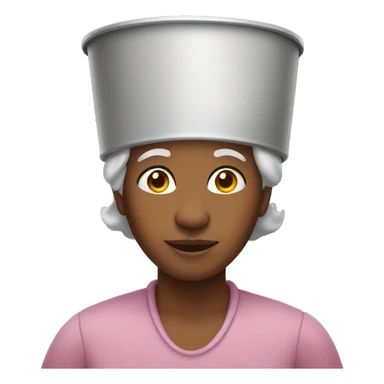 Grandma with bucket on her head sticker