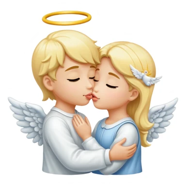 Sweet angelic kiss emoji sticker