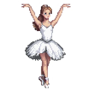 ballerina dancing on pointe shoes with arms in fifth position sticker