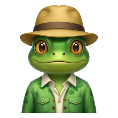 frog with hat and shirt sticker