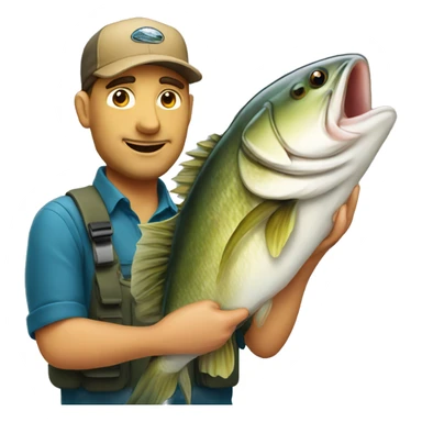 Angler holding big fish with awesome  sticker