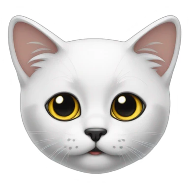 Gato blanco oreja negra sticker
