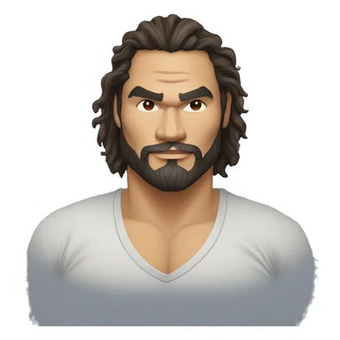 realistic jason momoa wearing tee sticker