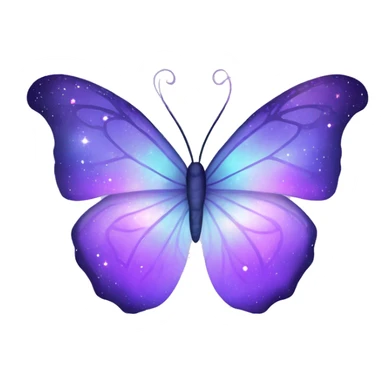 Glowing Pastel purple-gradient nebula galaxy butterfly sticker