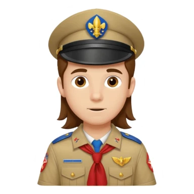 scout boy long hair sticker