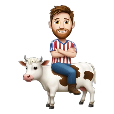 Messi sur une vache sticker