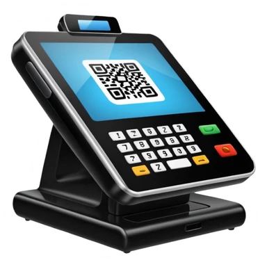 POS terminal with QR-code on it sticker