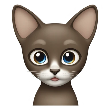 Dark Brown face - beige body and ears female thai cat with blue eyes  sticker