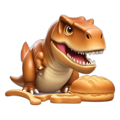 t-rex with a brioche sticker