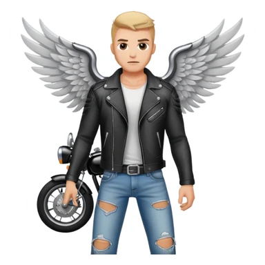 Biker with wings  sticker