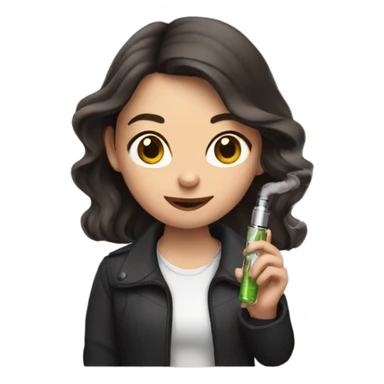 Brunette girl with a vape sticker