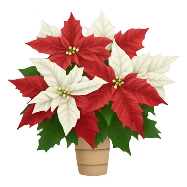 Red and white poinsettia bouquet sticker
