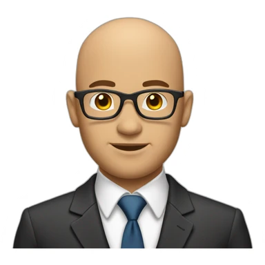 handsome bald man in a business suit with stubble sticker