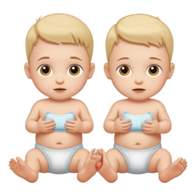 TWIN BABIES WITH DIAPERS sticker