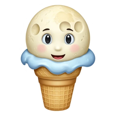 Ice cream that looks like the moon and is shiny sticker