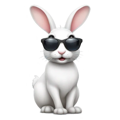 rabbit with sun glasses  sticker