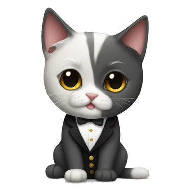 british short hair cat with tuxedo sticker