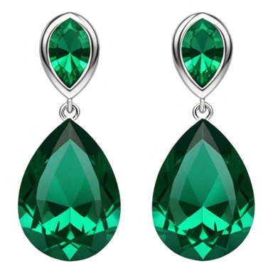 A medium drop style bold earrings in rich emerald green, sleek modern design sticker