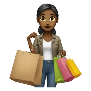girl holding shopping bags sticker