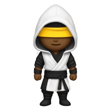 Ninja blanco con ropa negra sticker
