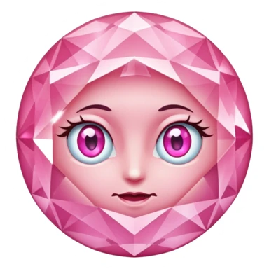 pink diamond with eyes, no mouth, shiny and beautiful sticker
