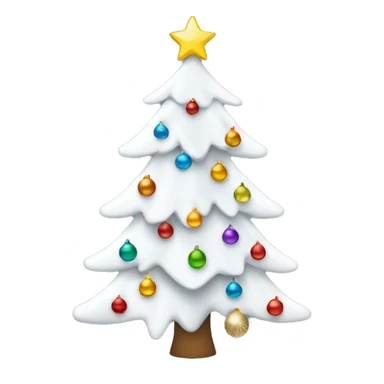 White Christmas tree with decorations sticker