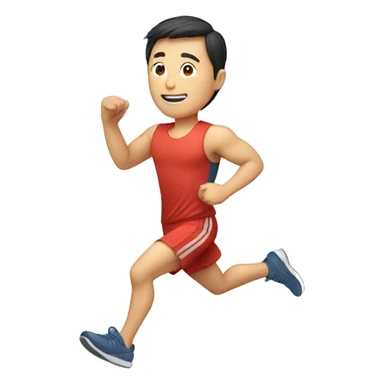A Chinese man Running exercise sticker