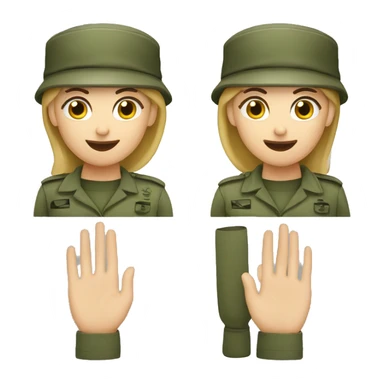 a caucasian female soldier making the military salute sticker