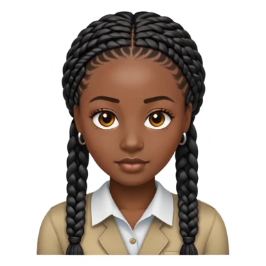 Black woman with box braids sticker