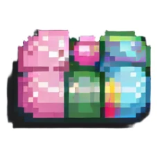 pixelated chewing gum in vibrant colors sticker